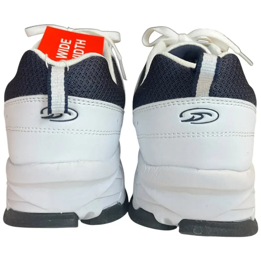 NWT Dr. Scholl’s Stamina Men’s White Navy Chunky Sneakers Gel Cushion Size 12W